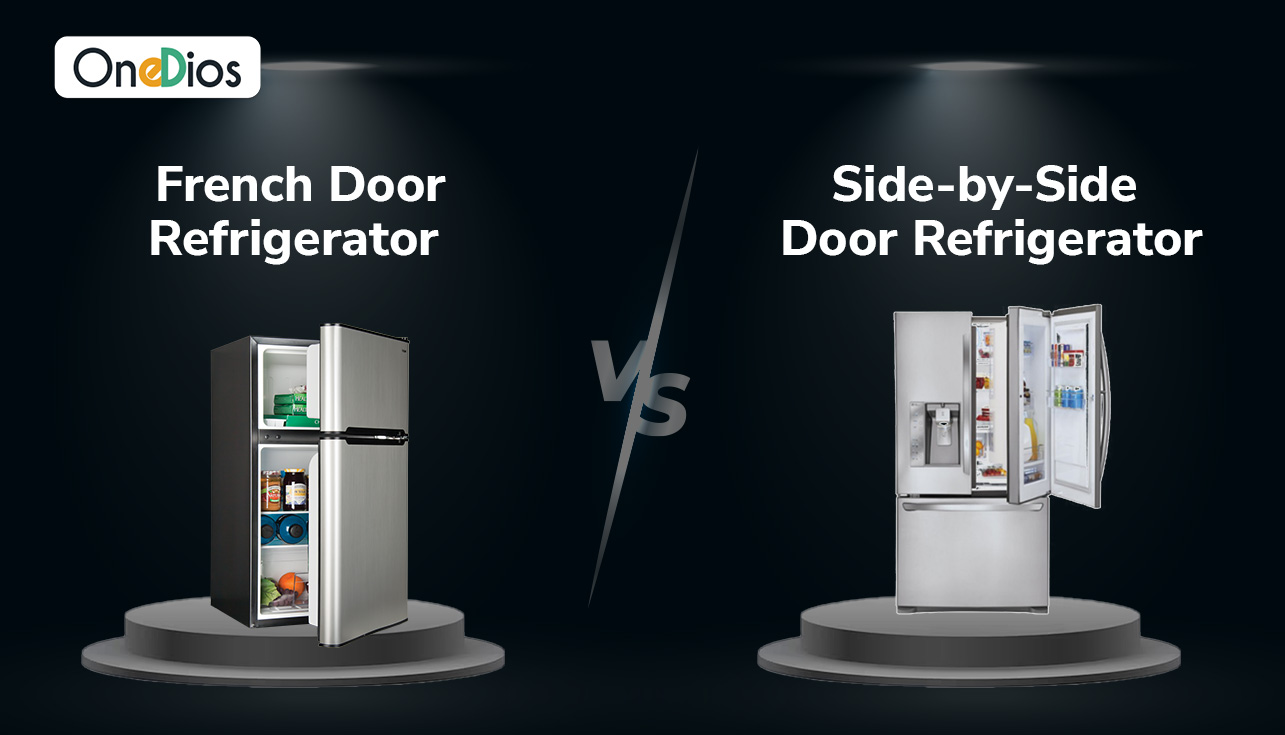 French door or side by side door refrigeratore